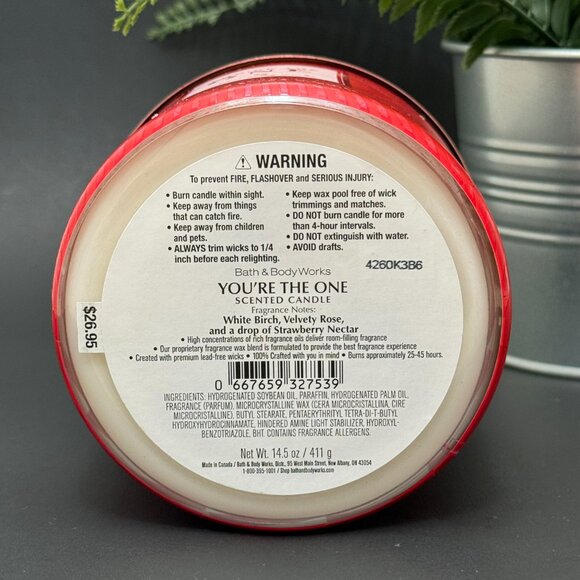 BBW You're The One Bath & Body Works 3 Wick Candle - Picture 9 of 10